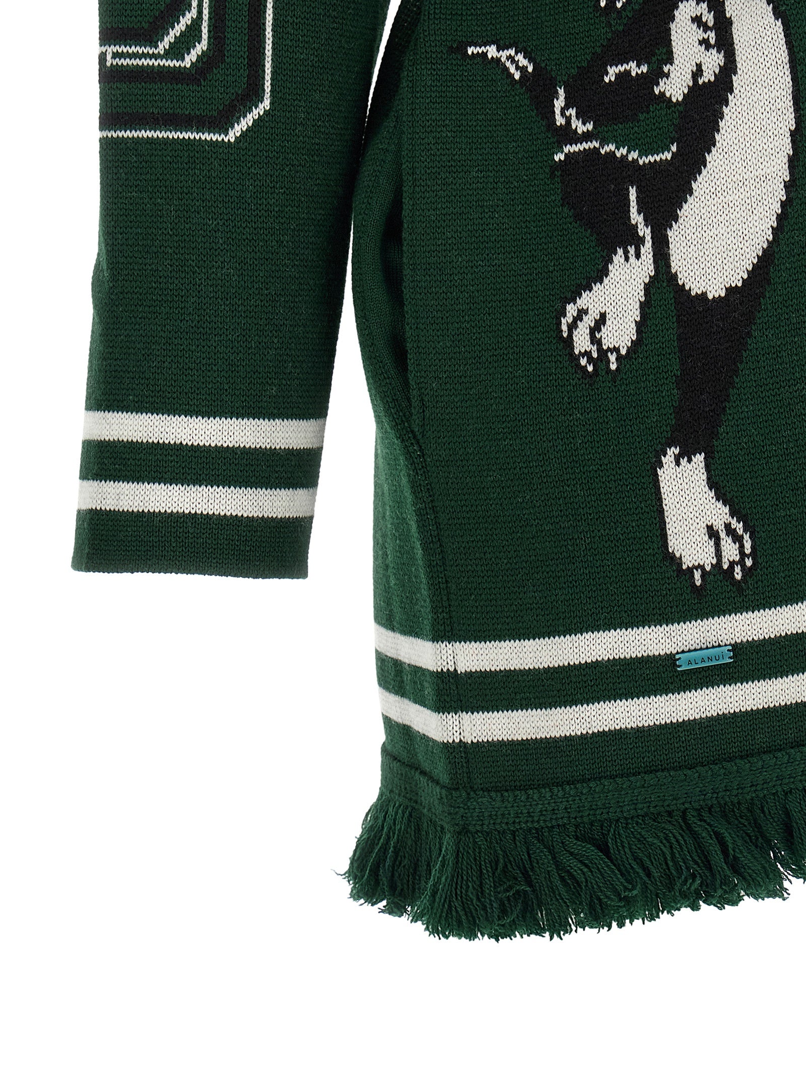 Alanui Zweifarbige Strickjacke aus reiner Schurwolle
