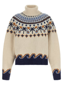 Alanui Mehrfarbige Strickjacke aus reiner Schurwolle