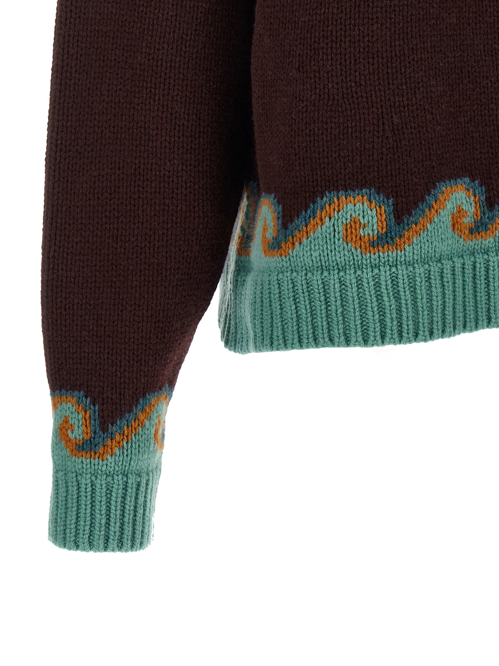 Alanui Brauner Cardigan aus reiner Schurwolle
