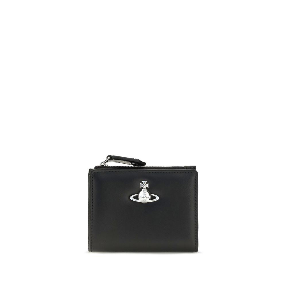 Vivienne Westwood Schwarzes Kalbsleder Bos Taurus Portemonnaie