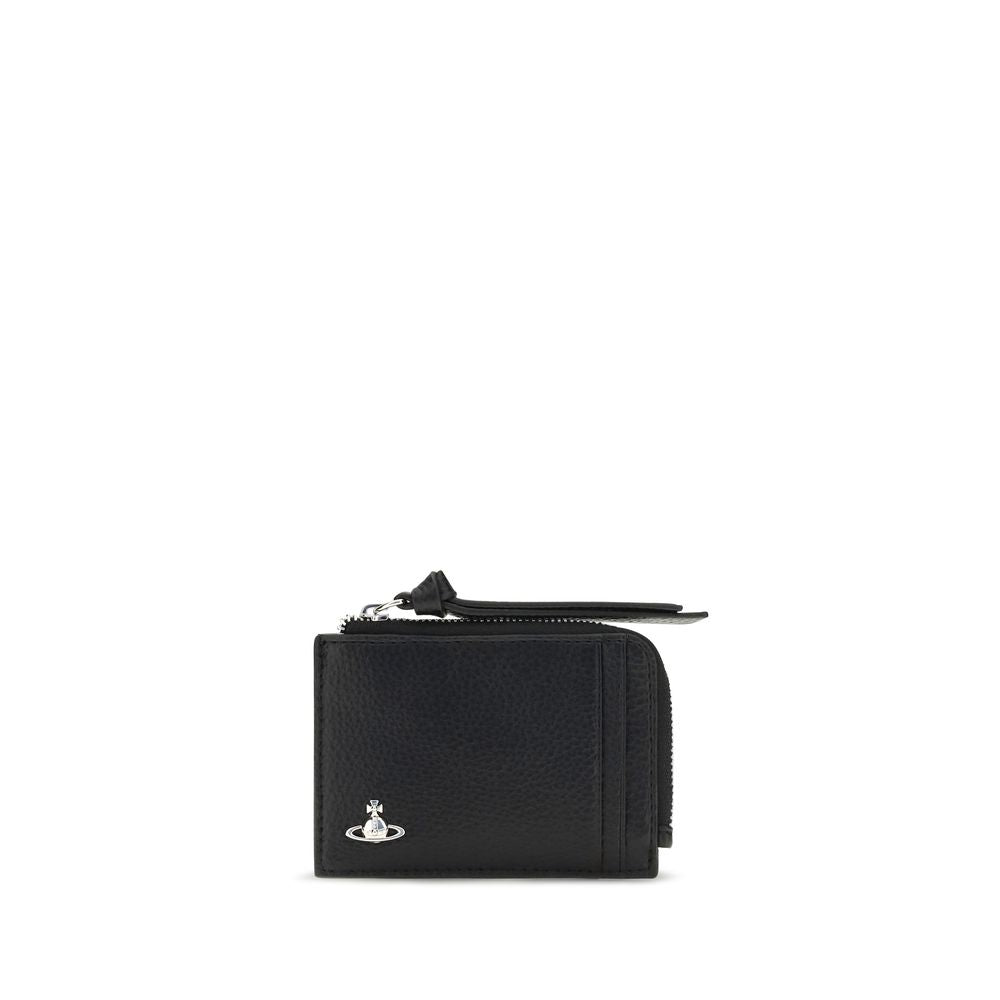 Vivienne Westwood Schwarzes Kalbsleder Bos Taurus Portemonnaie