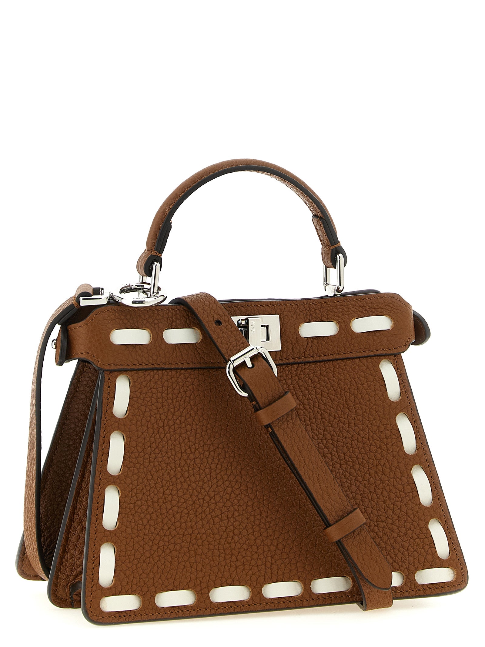 Fendi Braune Kalbsleder-Handtasche