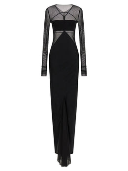 Rick Owens Langes schwarzes Kleid aus Nylon