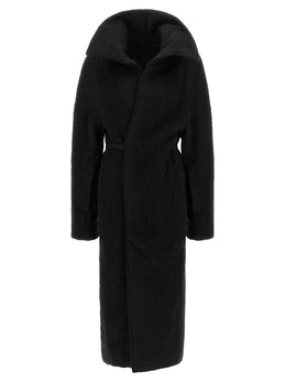 Rick Owens Schwarzer Marabou-Mantel