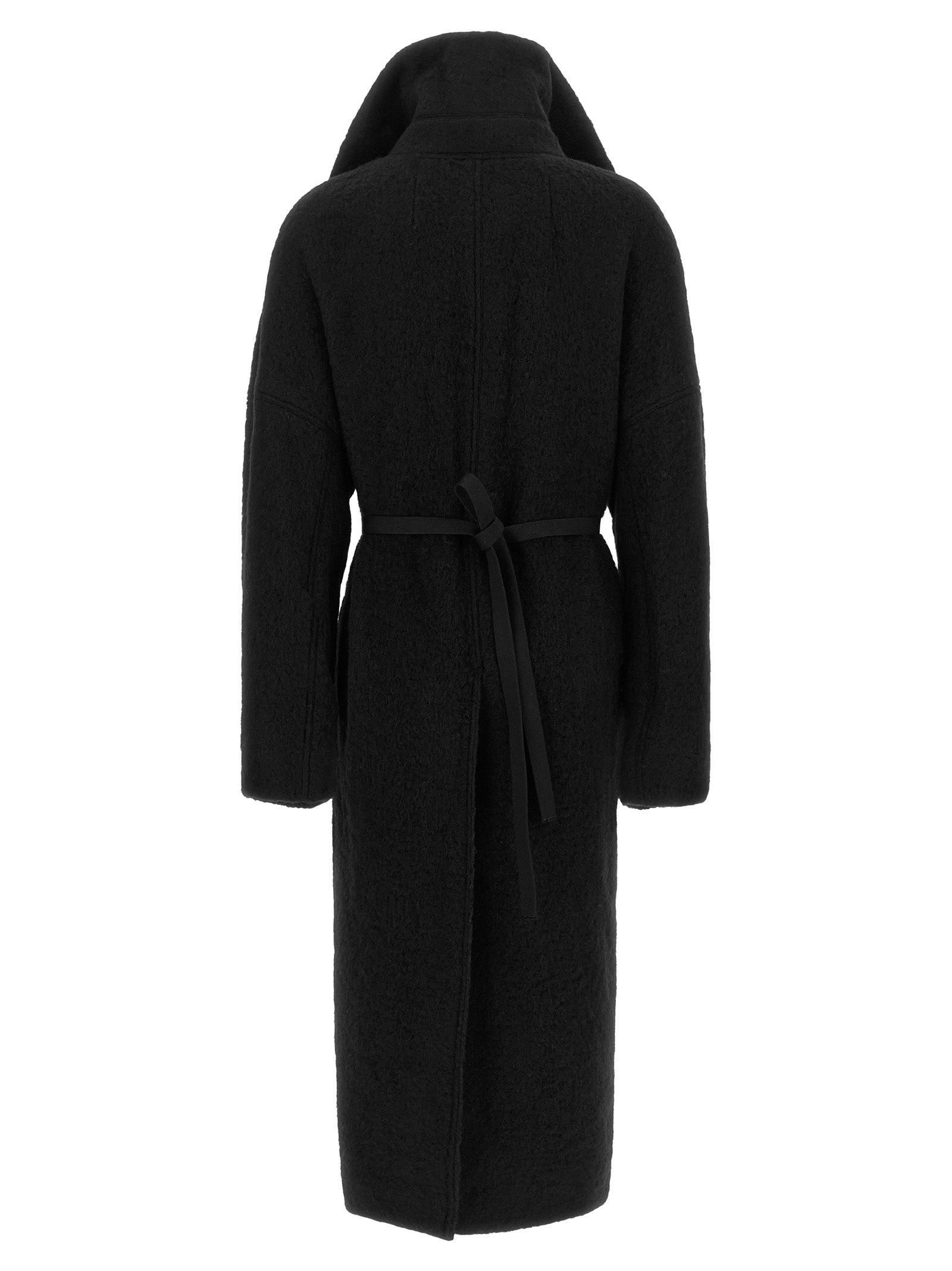Rick Owens Schwarzer Marabou-Mantel
