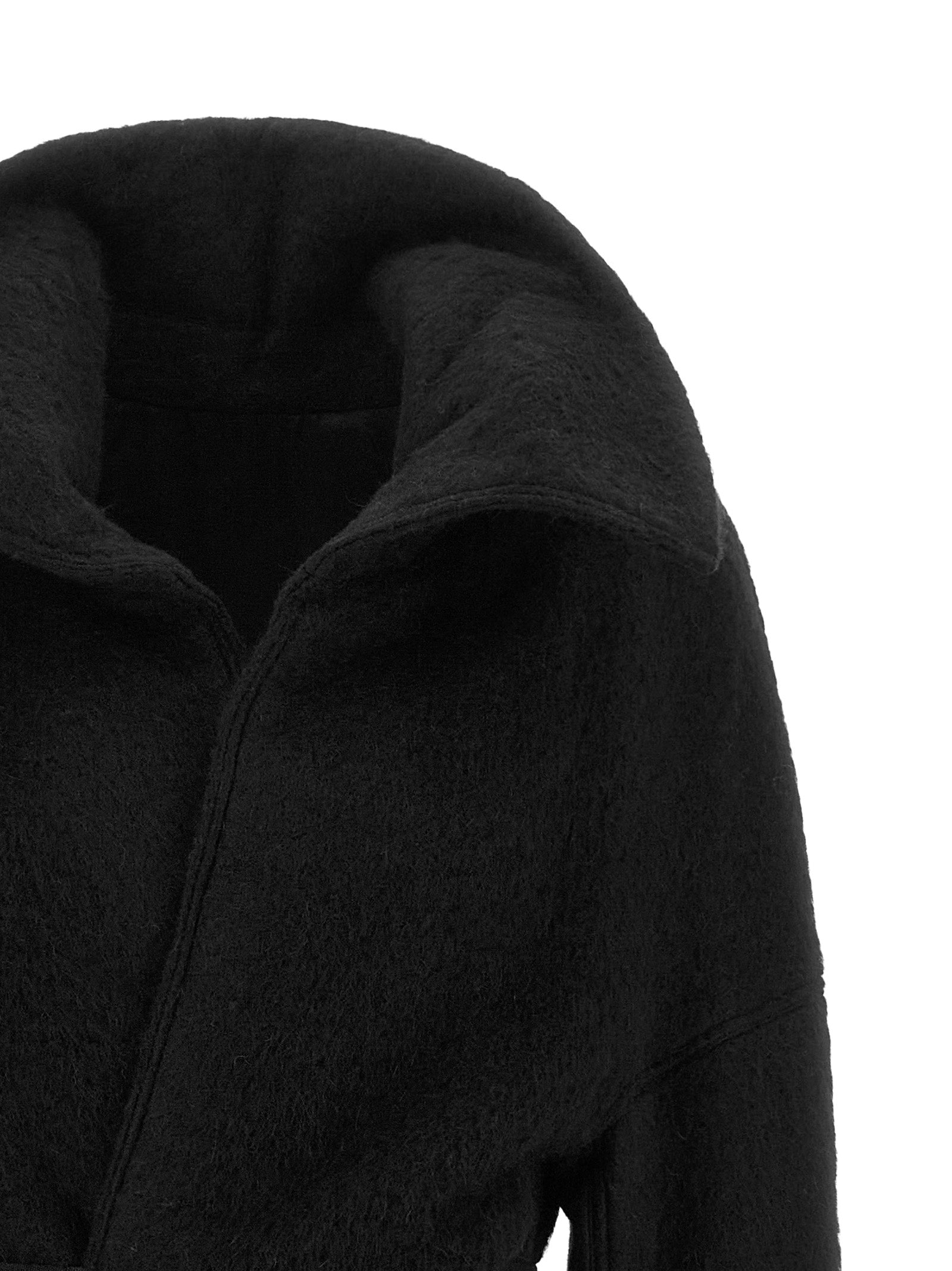 Rick Owens Schwarzer Marabou-Mantel