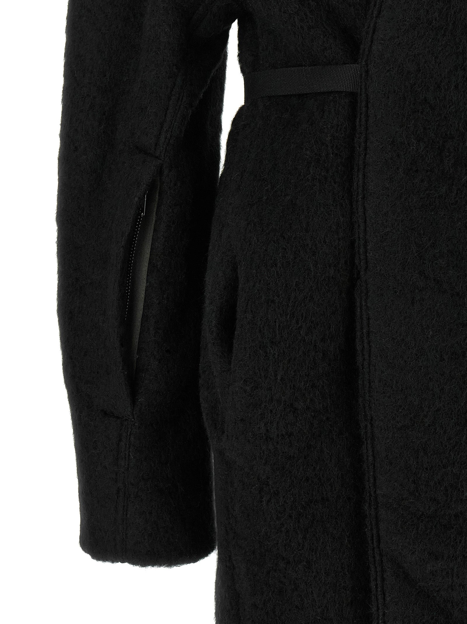 Rick Owens Schwarzer Marabou-Mantel