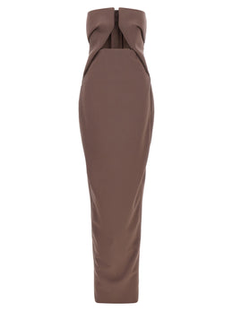 Rick Owens Langes Braunes Wollkleid
