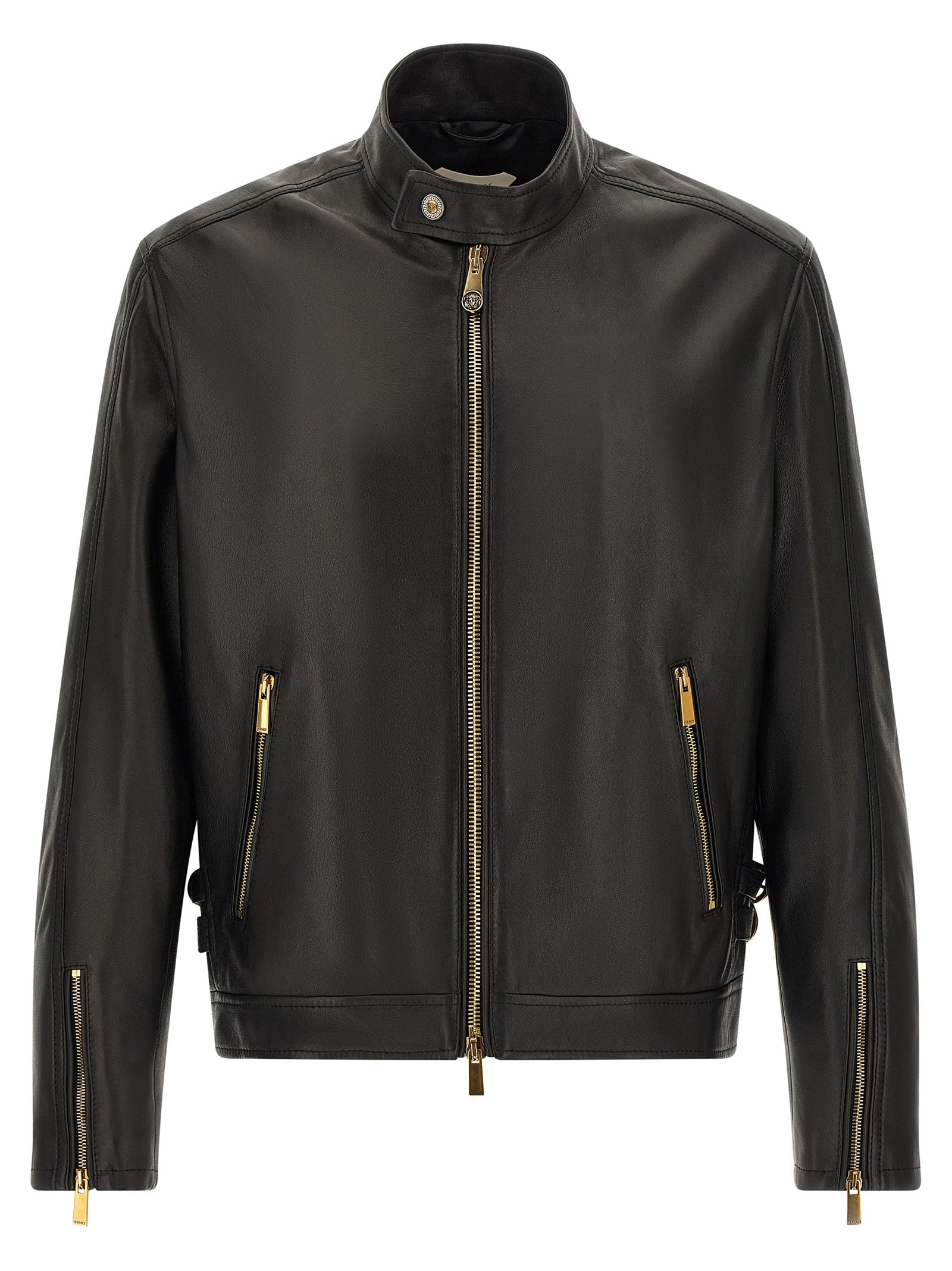 Versace Schwarze Lammlederjacke