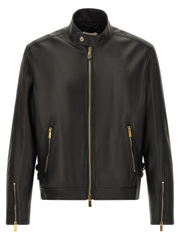 Versace Schwarze Lammlederjacke