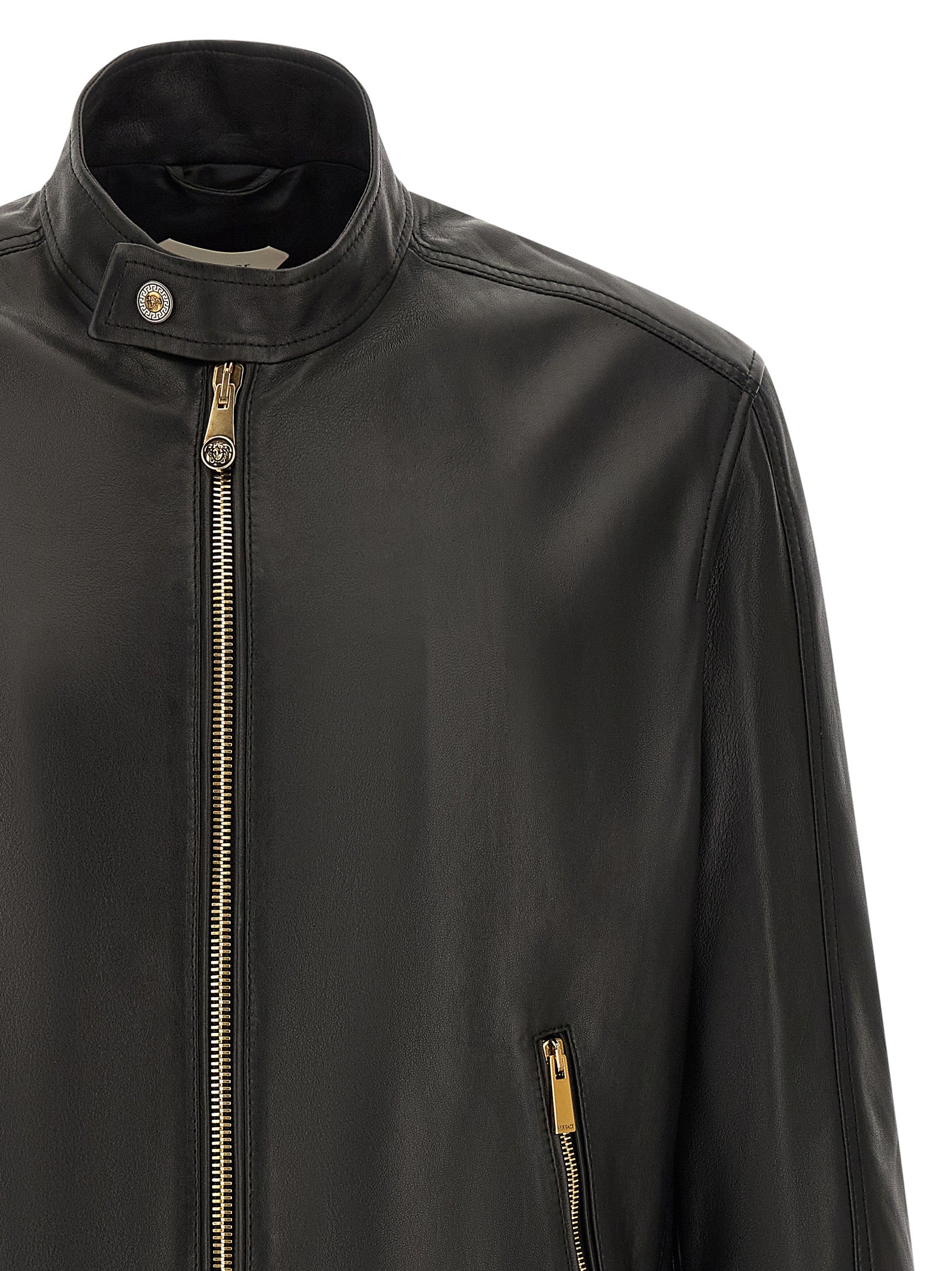 Versace Schwarze Lammlederjacke