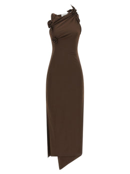 Coperni Langes Kleid aus braunem recyceltem Polyamid