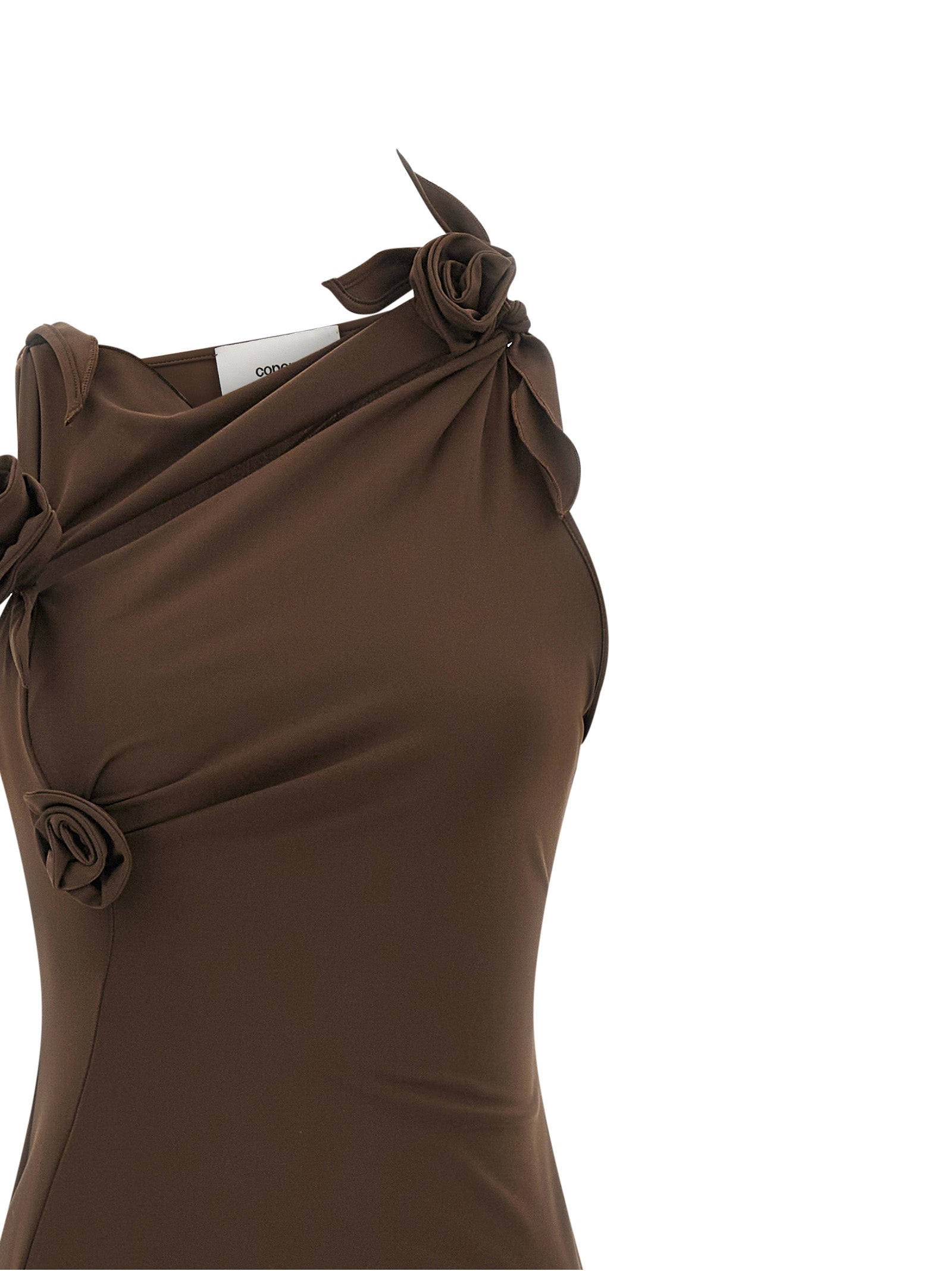 Coperni Langes Kleid aus braunem recyceltem Polyamid