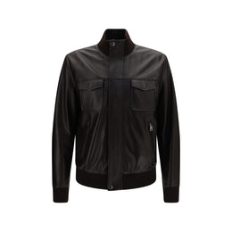 Dolce & Gabbana Braune Lammlederjacke Ovis Aries Aries
