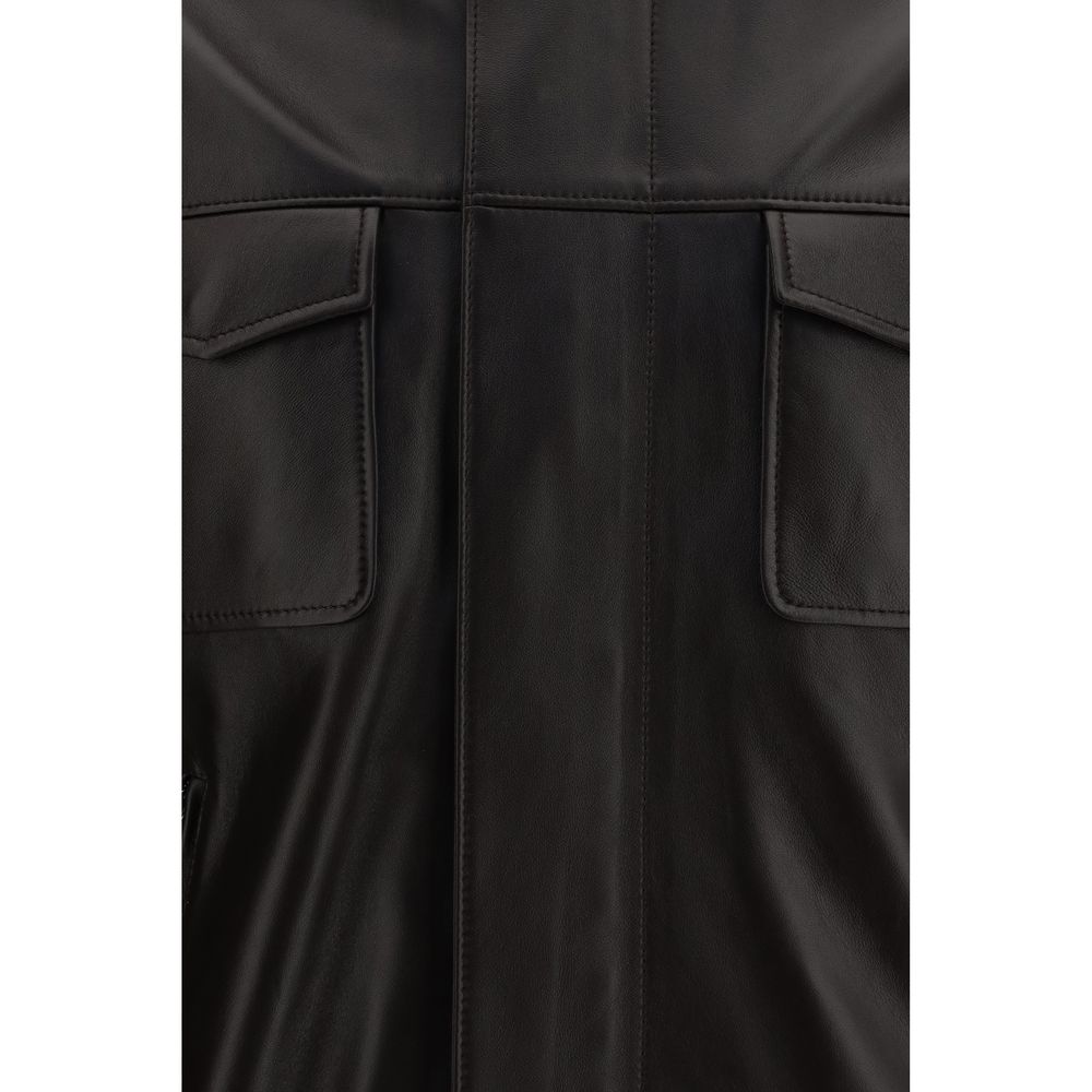 Dolce & Gabbana Braune Lammlederjacke Ovis Aries Aries