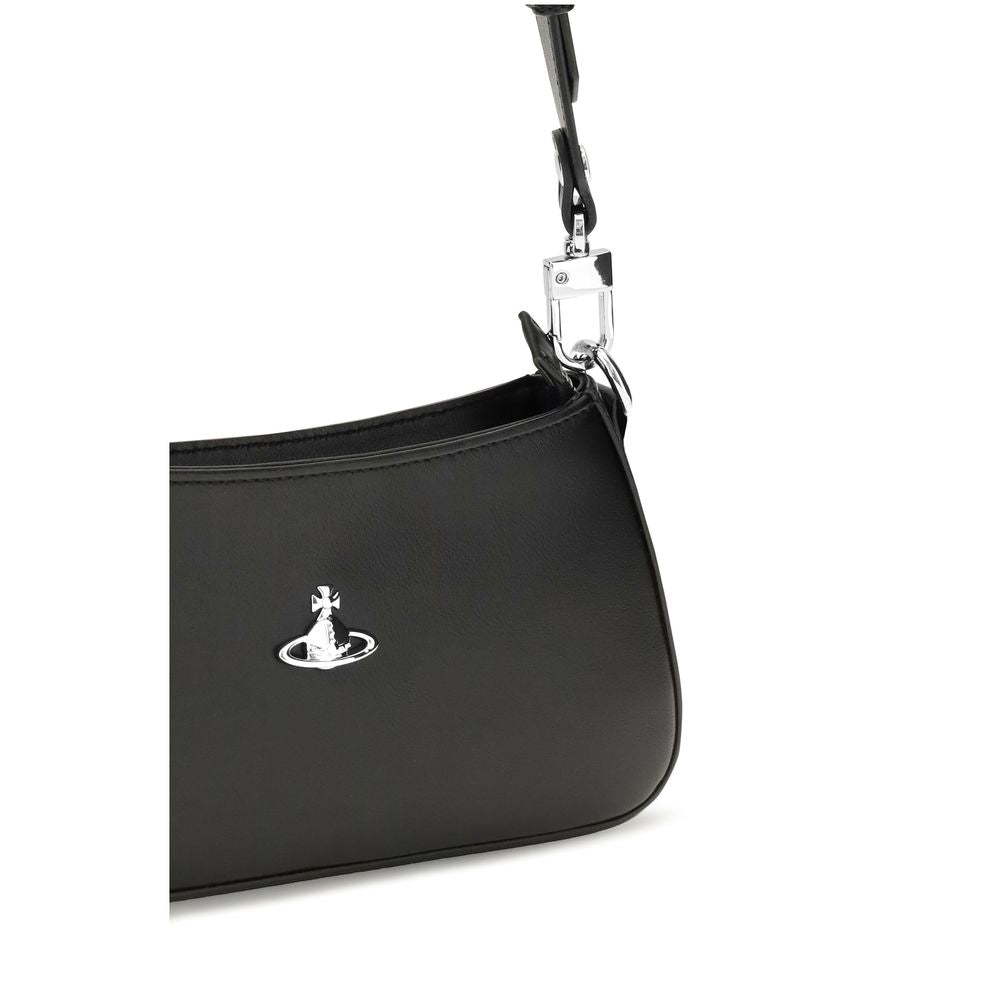 Vivienne Westwood Schwarze Bos Taurus Kalbsleder Schultertasche