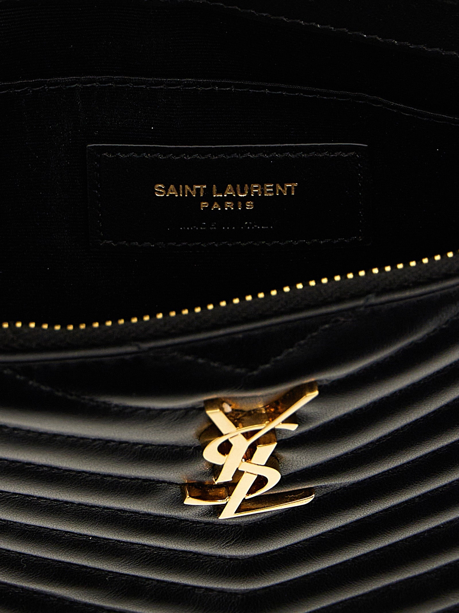 Saint Laurent Schwarze Kalbsleder-Clutch