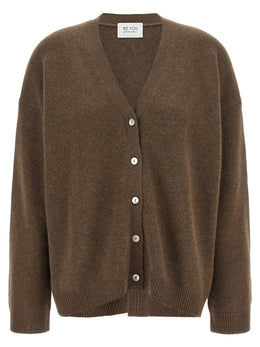 BE YOU Brauner Kaschmir-Strickjacke