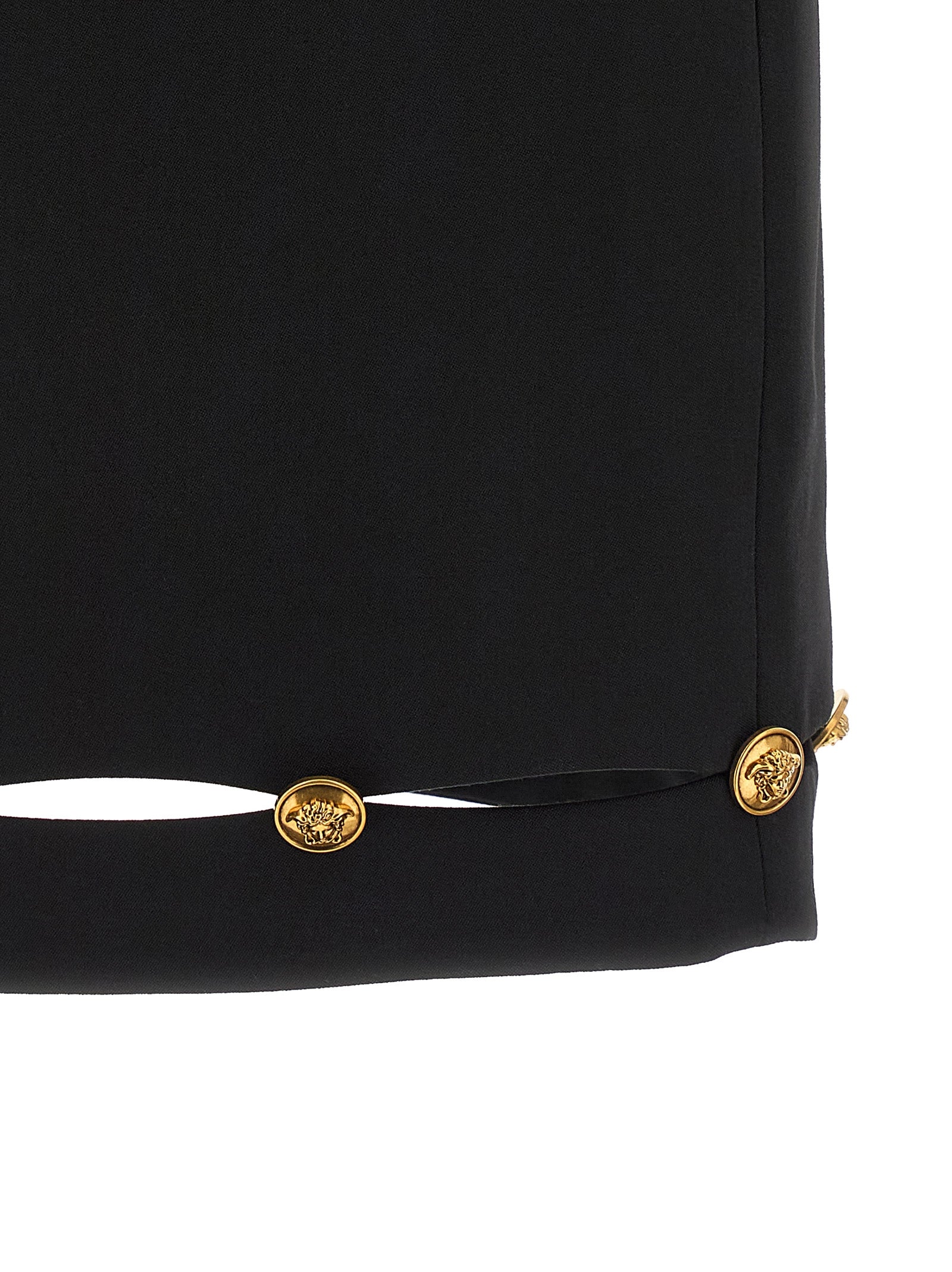 Versace Schwarzer Maxirock aus reiner Schurwolle