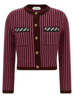 Versace Mehrfarbige Strickjacke aus reiner Schurwolle