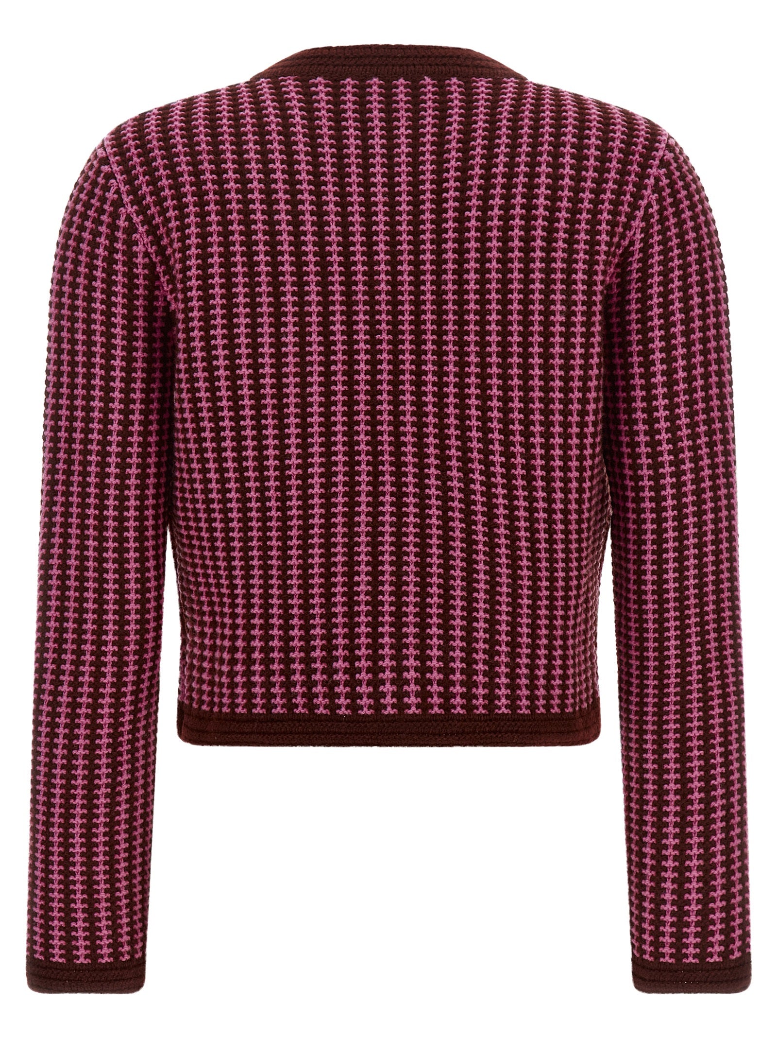Versace Mehrfarbige Strickjacke aus reiner Schurwolle