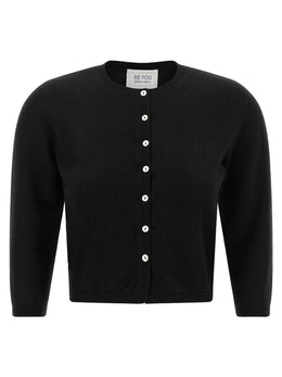 BE YOU Schwarzer Kaschmir-Cardigan