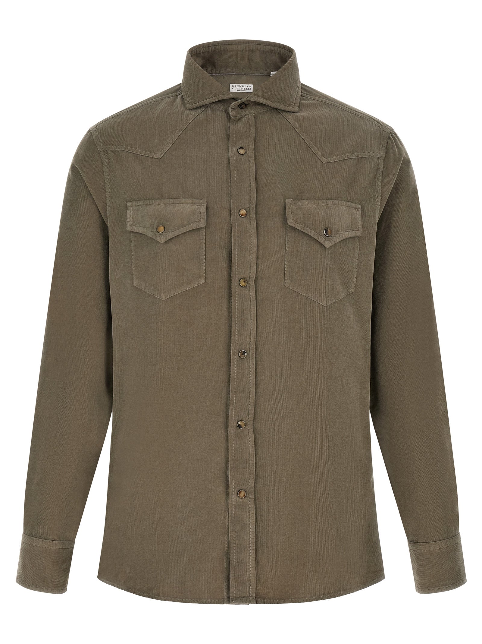 Brunello Cucinelli Zweifarbige Baumwollbluse