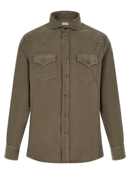 Brunello Cucinelli Zweifarbige Baumwollbluse