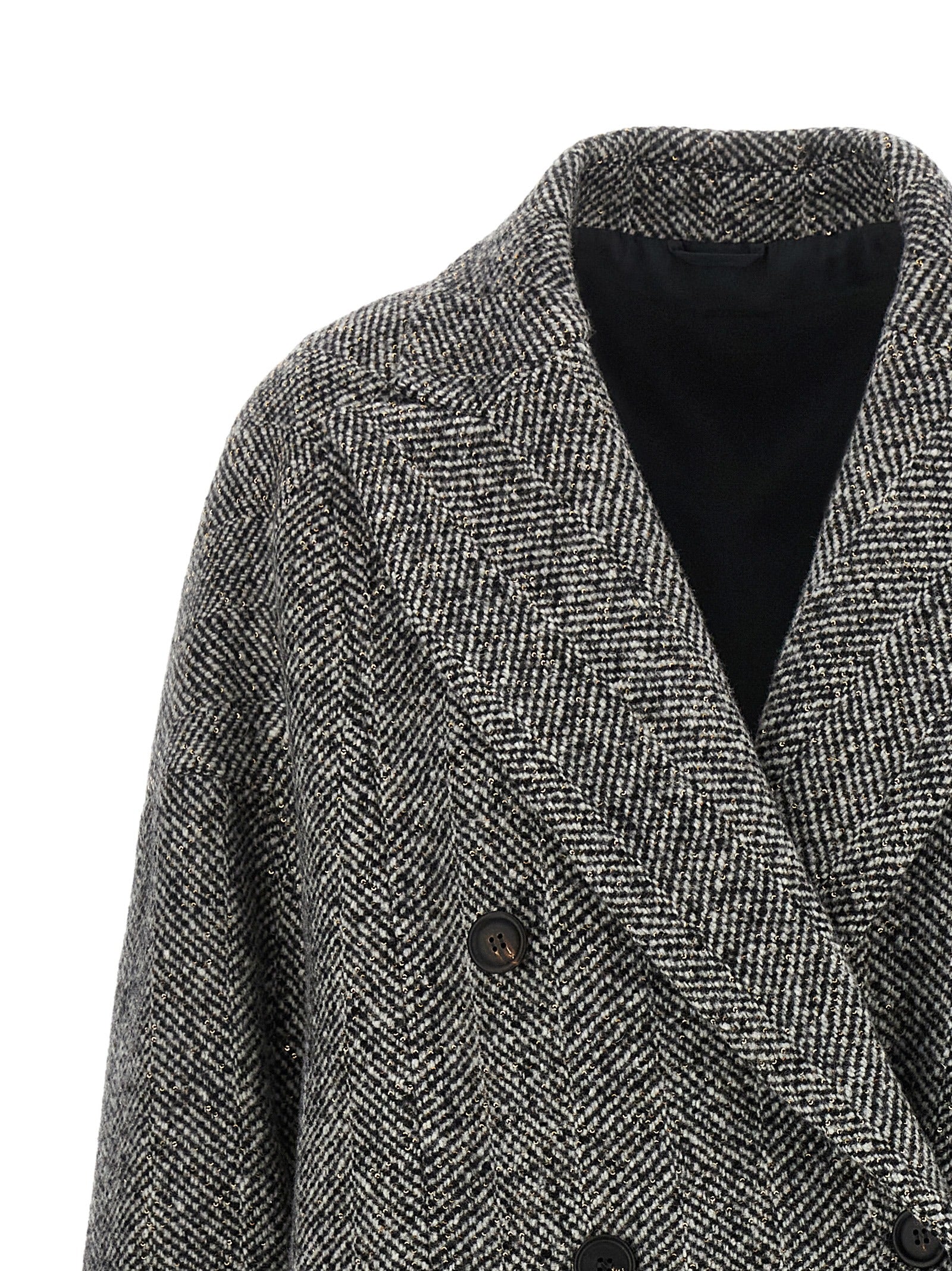 Brunello Cucinelli Grauer Wollmantel aus reiner Schurwolle