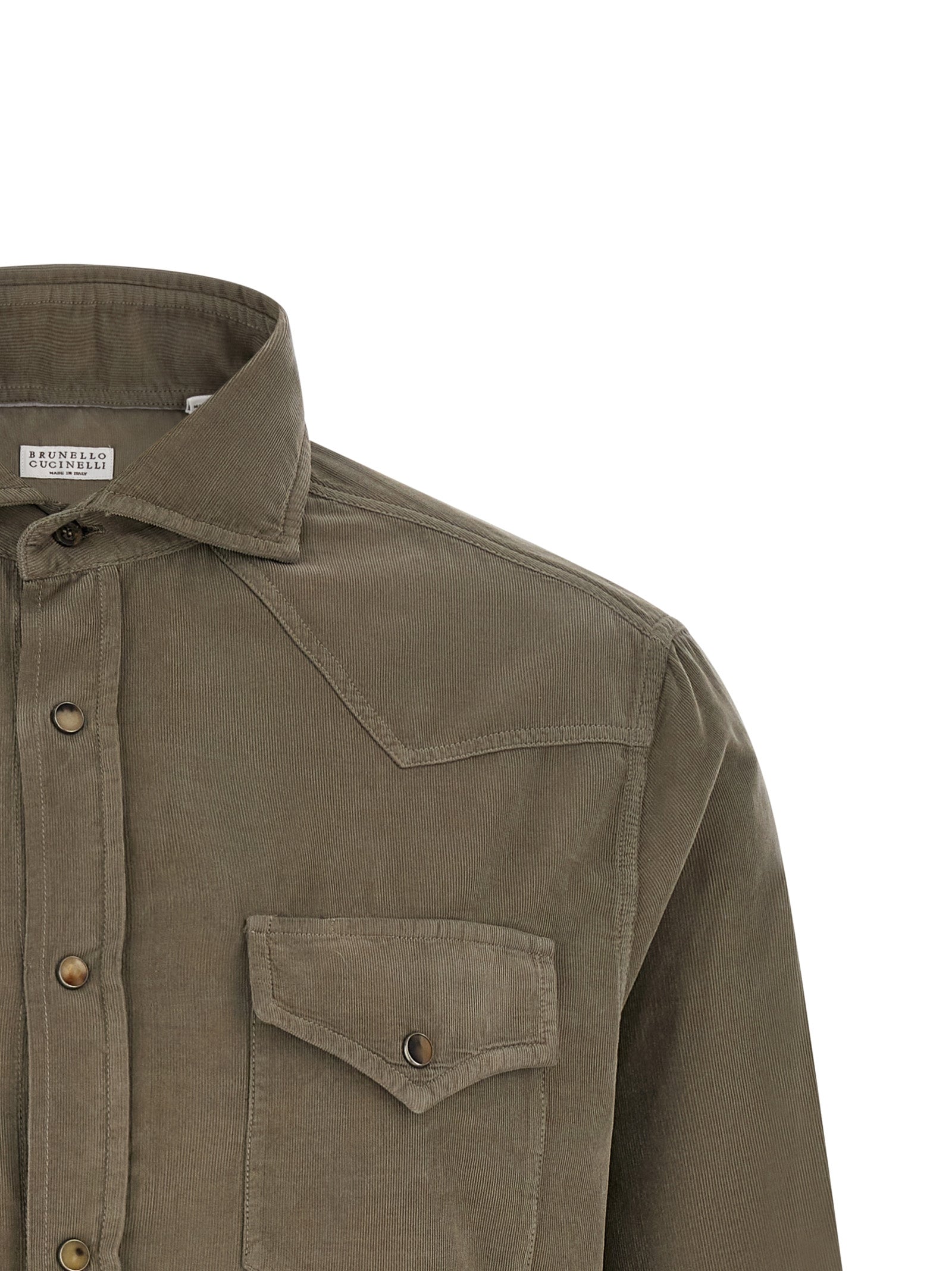 Brunello Cucinelli Zweifarbige Baumwollbluse