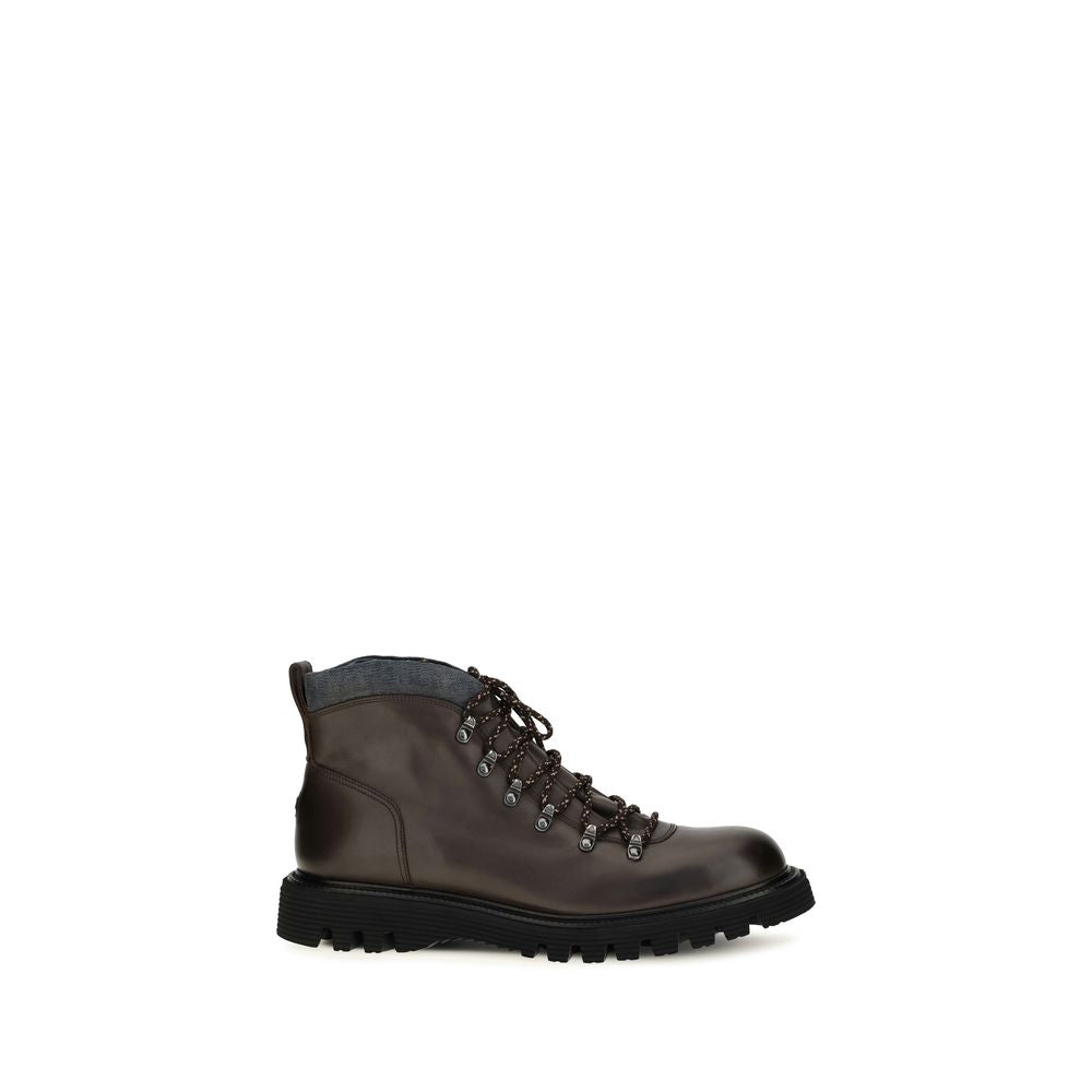 Fratelli Rossetti Braune Kalbsleder Bos Taurus Schnürstiefel