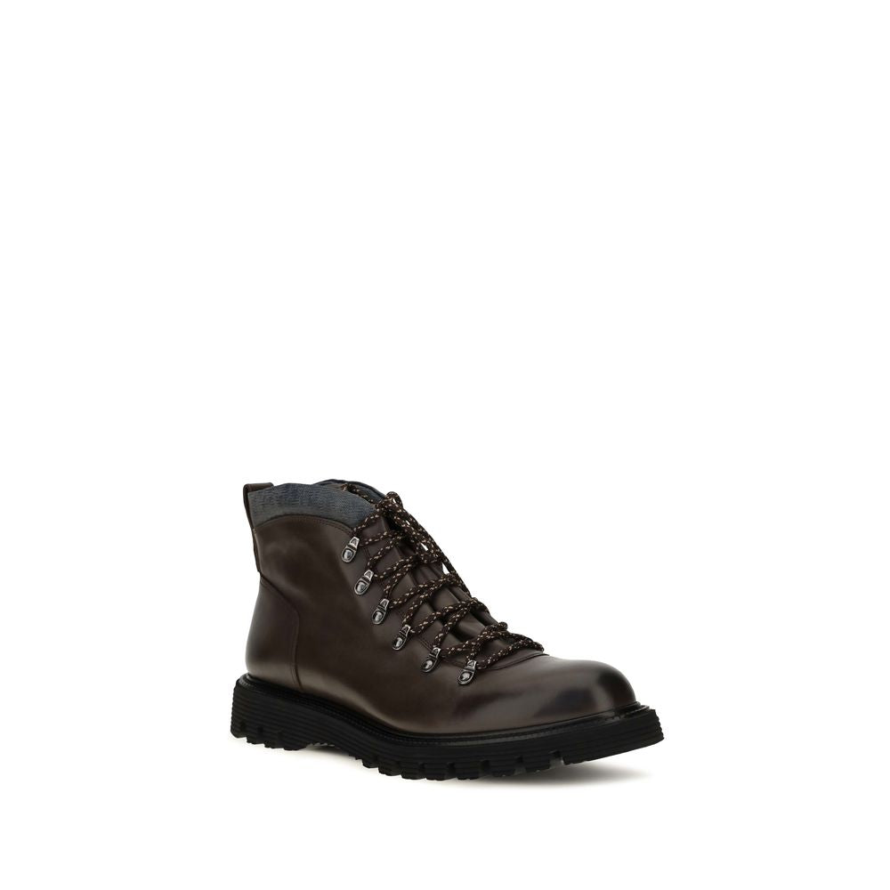 Fratelli Rossetti Braune Kalbsleder Bos Taurus Schnürstiefel