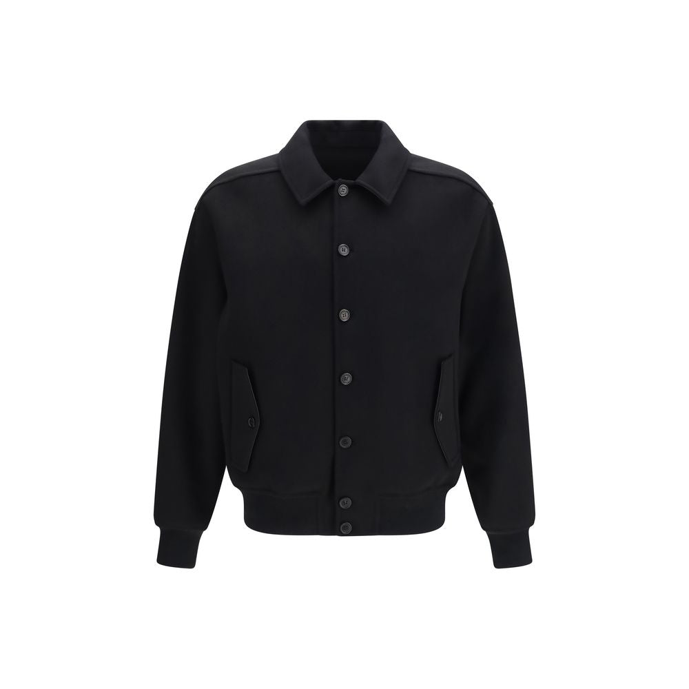 Ferragamo Schwarze Oves Aries Bikerjacke aus Wolle