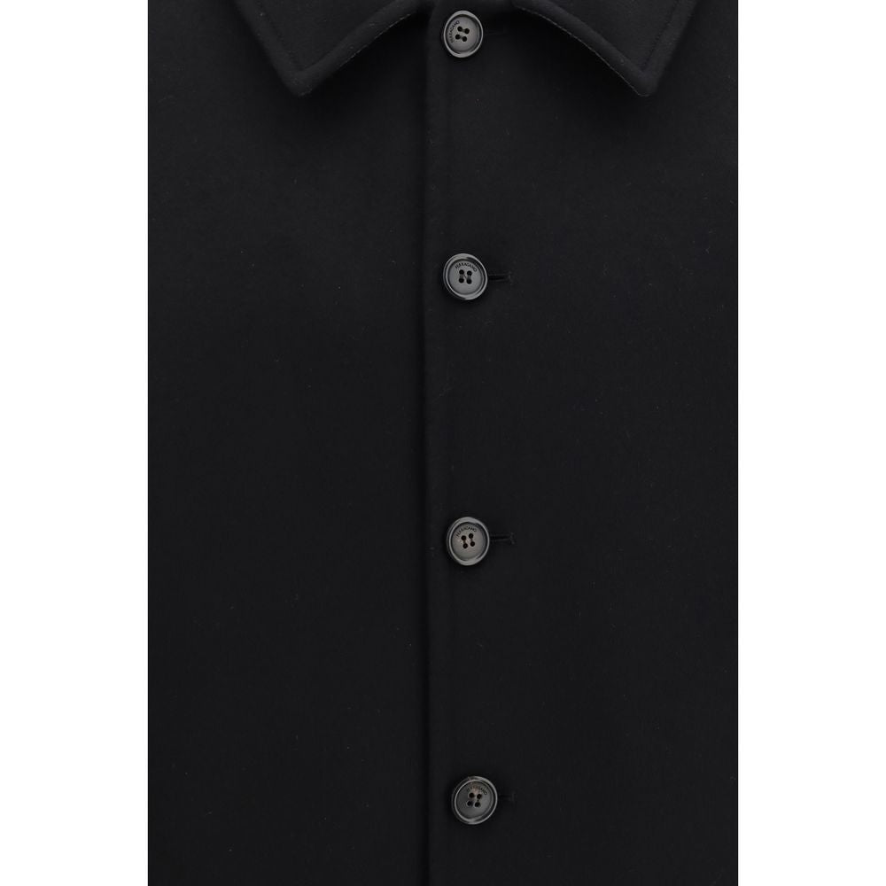 Ferragamo Schwarze Oves Aries Bikerjacke aus Wolle