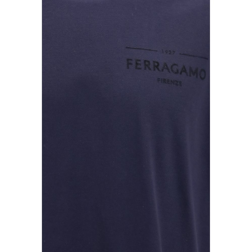 Ferragamo Blaues Baumwoll-T-Shirt