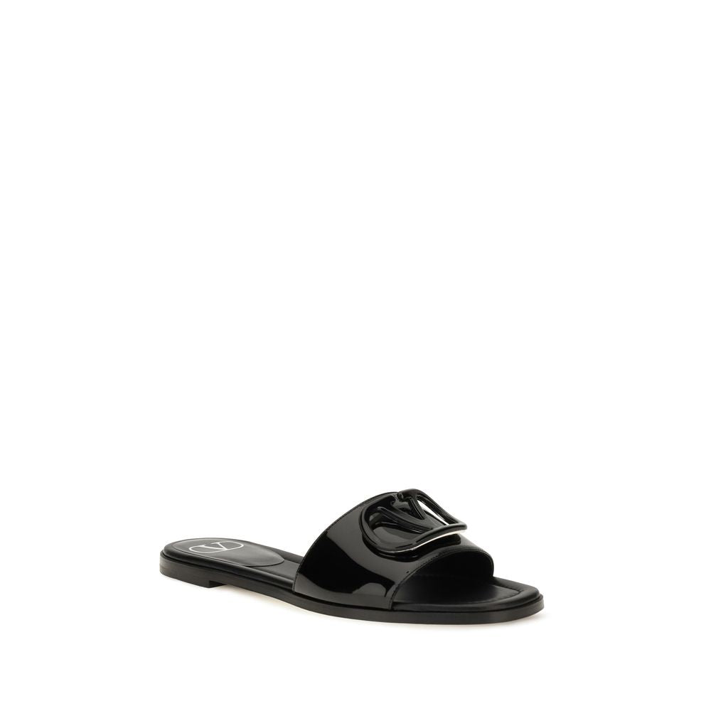 Valentino Garavani Schwarze Bos Taurus Kalbsleder-Sandalen