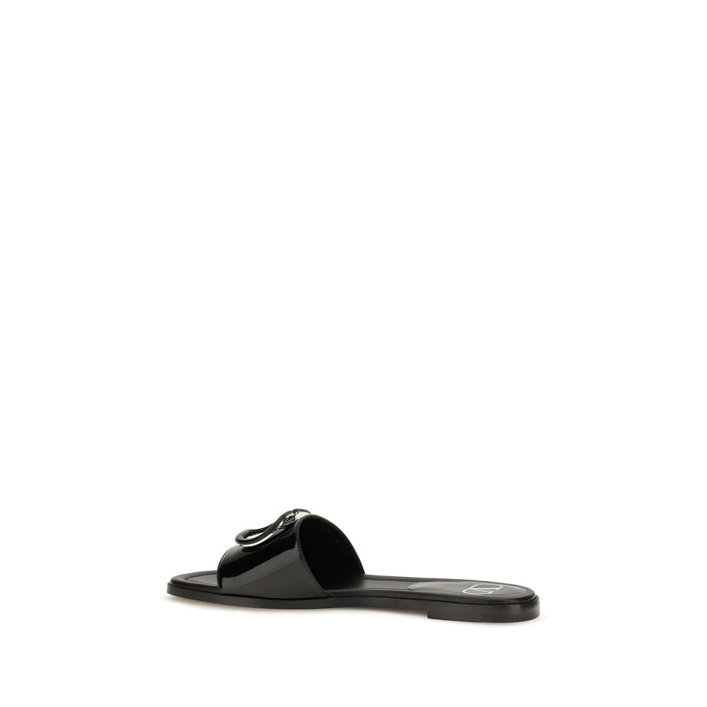 Valentino Garavani Schwarze Bos Taurus Kalbsleder-Sandalen