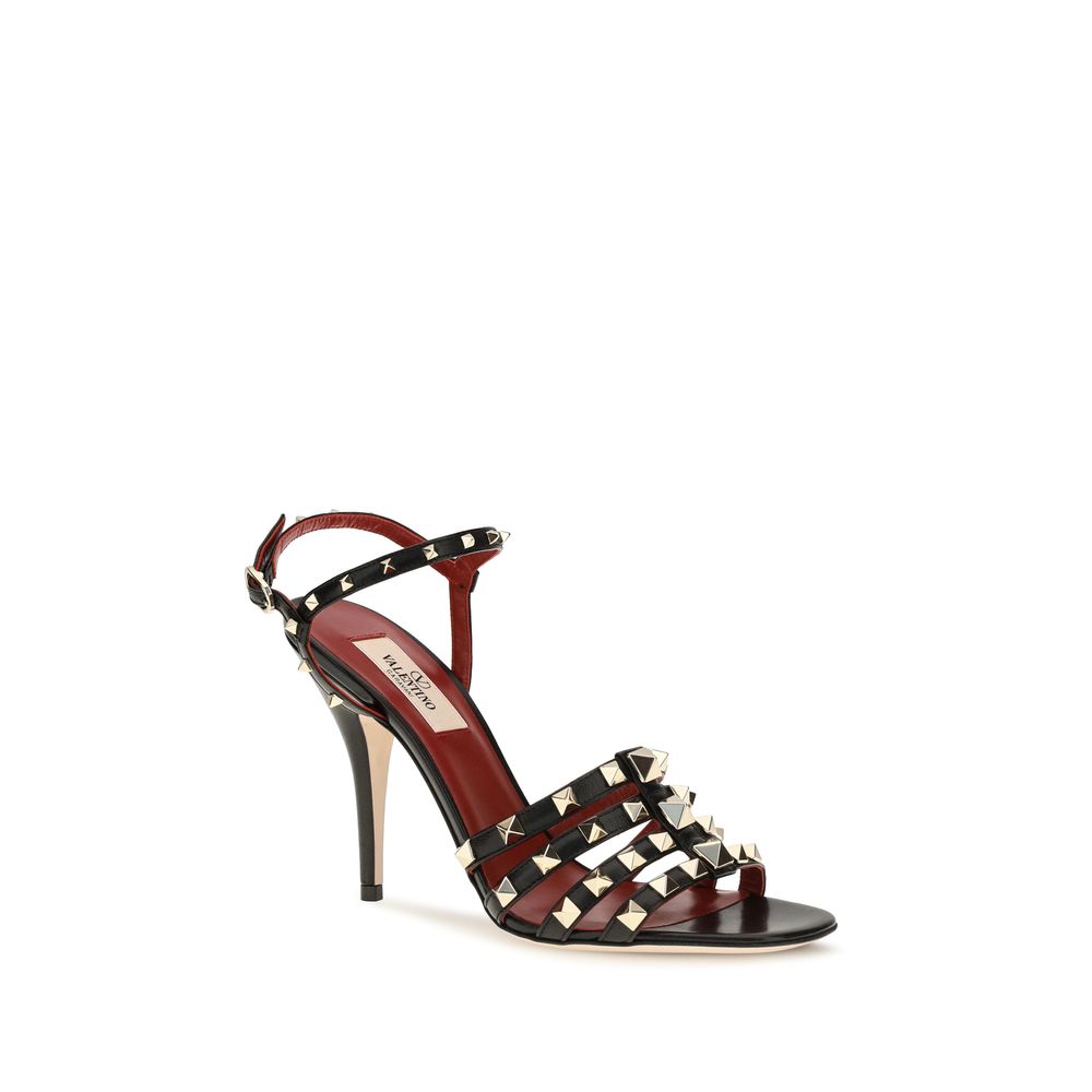 Valentino Garavani Schwarze Stilettosandalen aus Ziegenleder