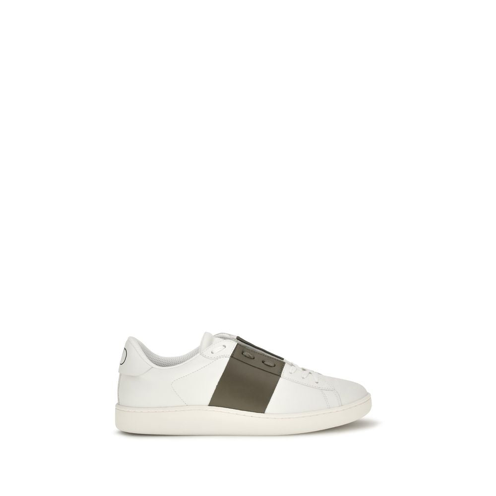 Valentino Garavani Weiße Low-Top-Sneaker aus Kalbsleder Bos Taurus