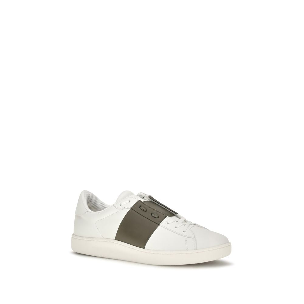 Valentino Garavani Weiße Low-Top-Sneaker aus Kalbsleder Bos Taurus