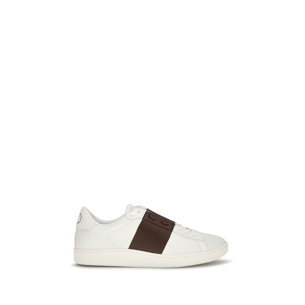 Valentino Garavani Weiße Low-Top-Sneaker aus Kalbsleder Bos Taurus