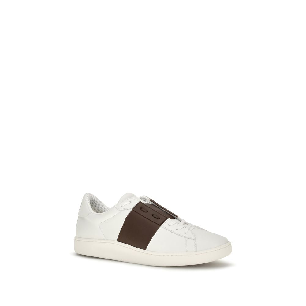 Valentino Garavani Weiße Low-Top-Sneaker aus Kalbsleder Bos Taurus