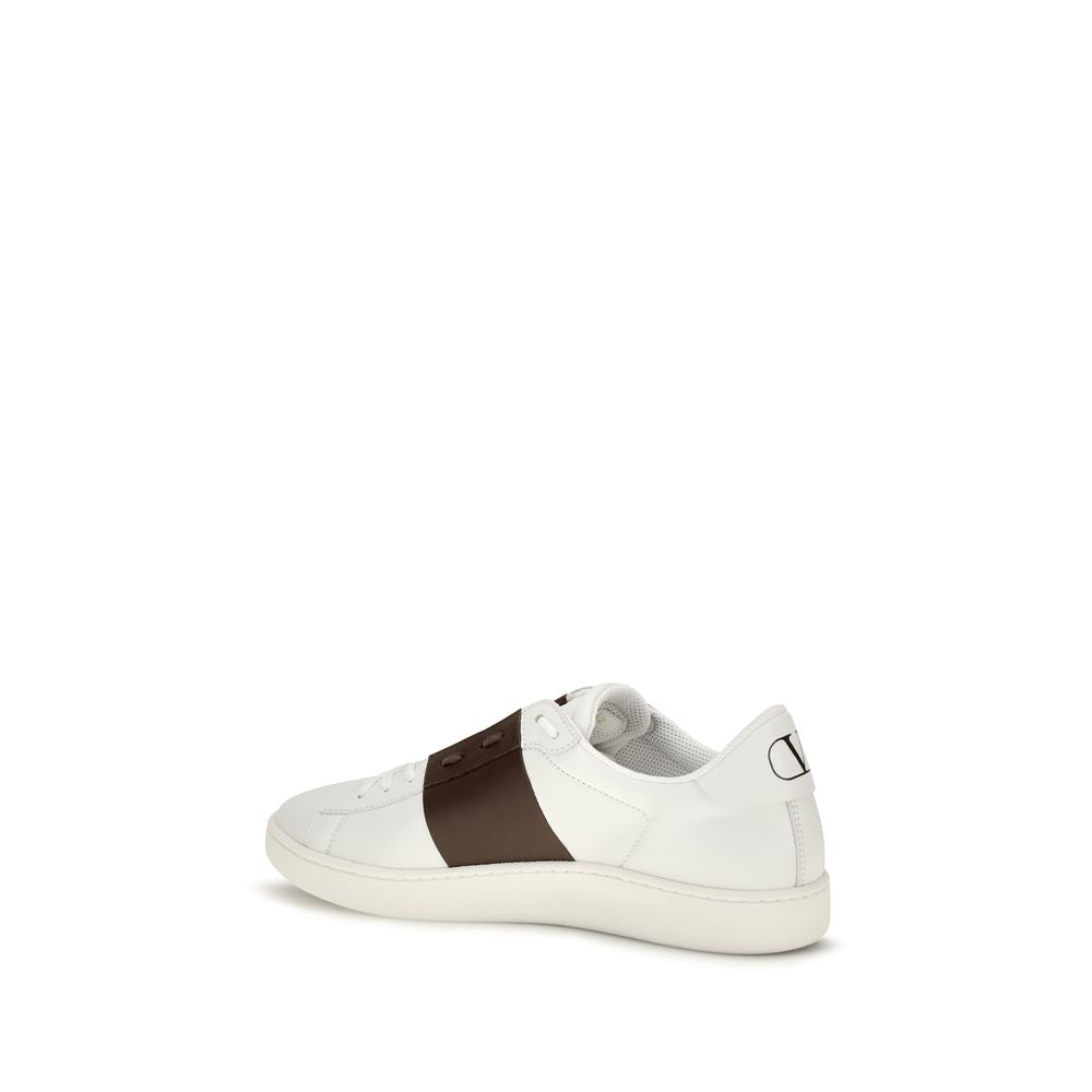Valentino Garavani Weiße Low-Top-Sneaker aus Kalbsleder Bos Taurus
