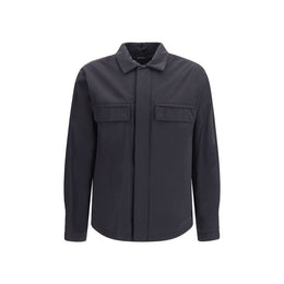 LAMINAR Schwarze Polyamid-Jacke in voller Länge