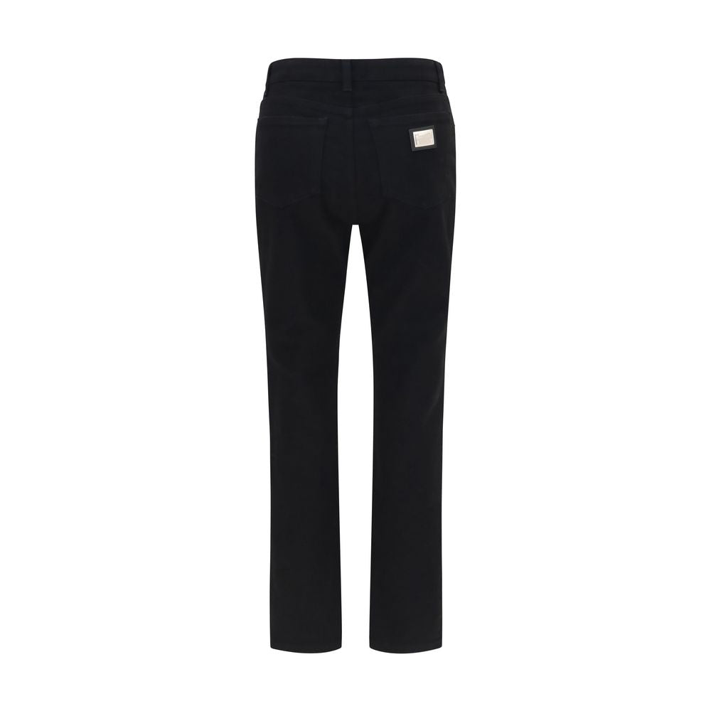 Dolce & Gabbana Schwarze Baumwoll-Jeans mit geradem Bein