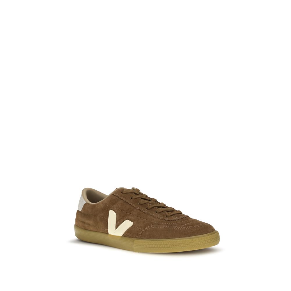 Veja Braune Low-Top-Sneaker aus recyceltem Polyester