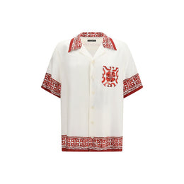 Dolce & Gabbana Weißes Hemd aus Seide mit Muster
