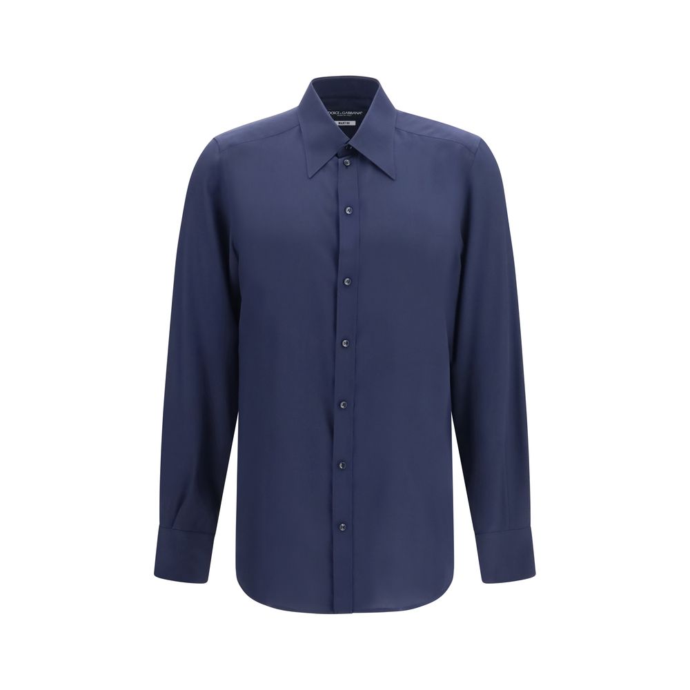 Dolce & Gabbana Blaues Seidenhemd