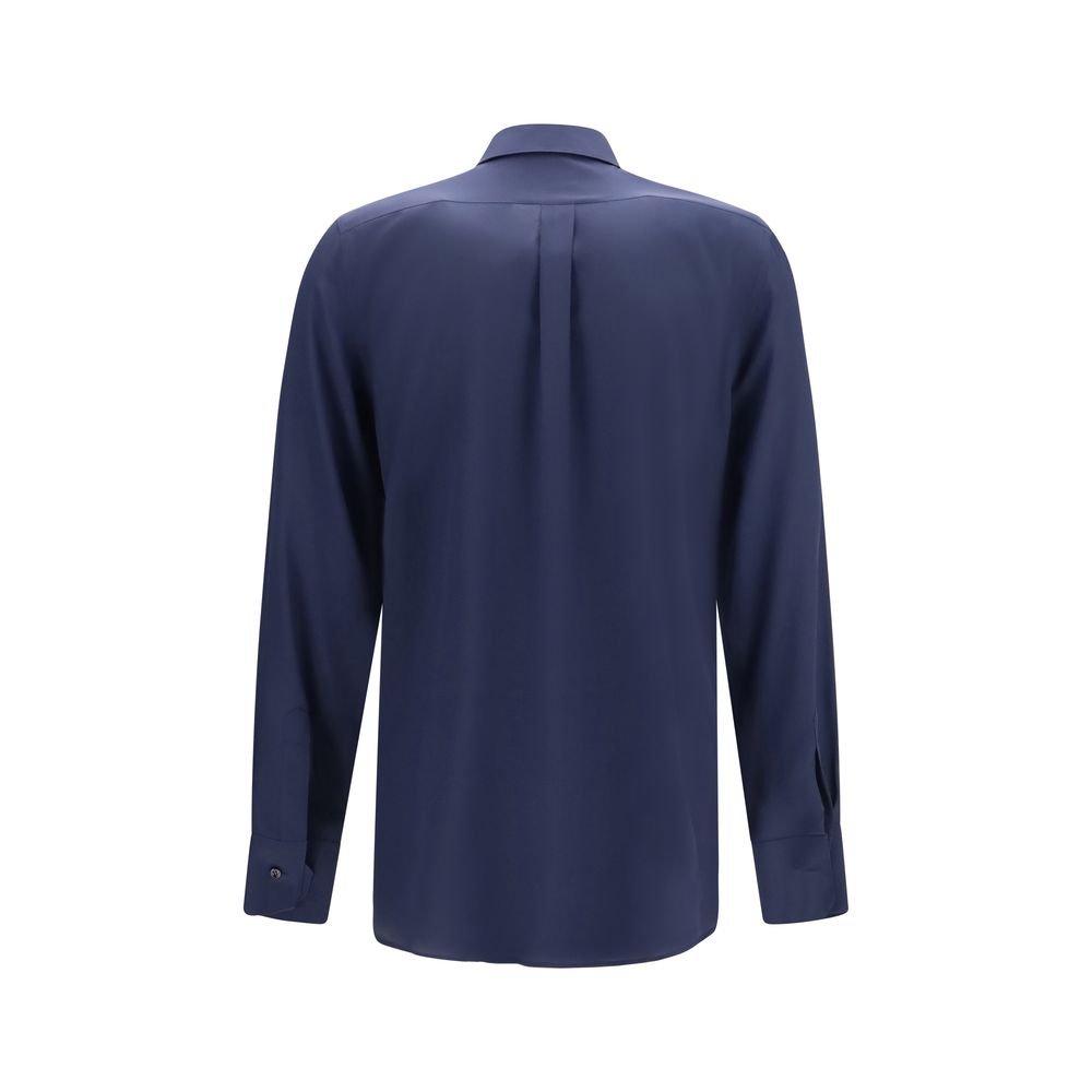 Dolce & Gabbana Blaues Seidenhemd