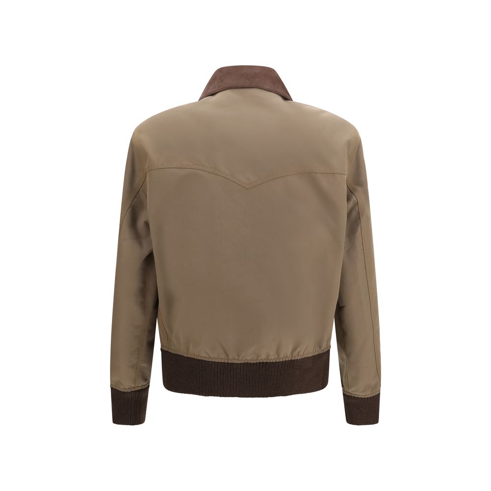 Prada Braune Baumwolljacke in voller Länge